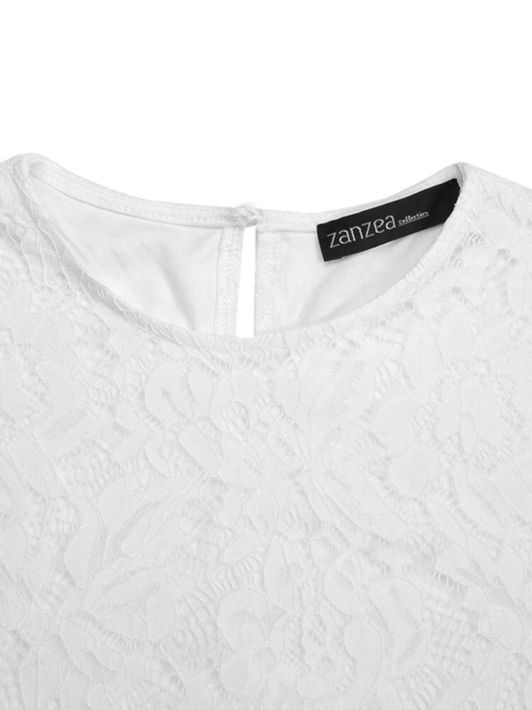 (image for) Women 100% Cotton Abaya Kaftan Lace Patchwork Casual Wedding Midi Dress