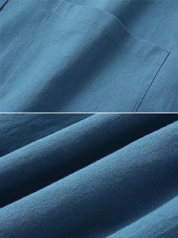 (image for) Women 100% Cotton Solid Color Button Front Business Thin All-Match Blazer With Pocket