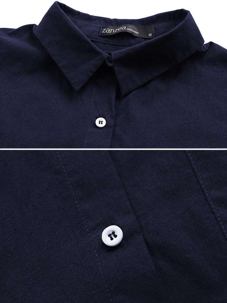 (image for) Women Daily Casual Cotton Irregular Hem Commute Loose Shirts