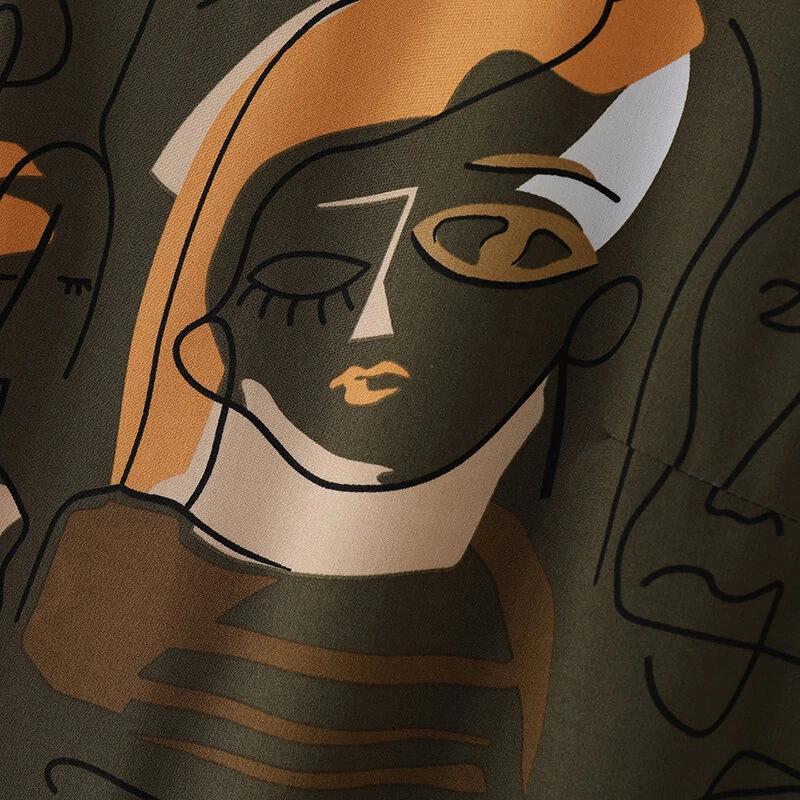 (image for) ZANZEA Elegant Style Women's Dresses Sleeveless Round Neck Printed A-Line Mermaid Dress