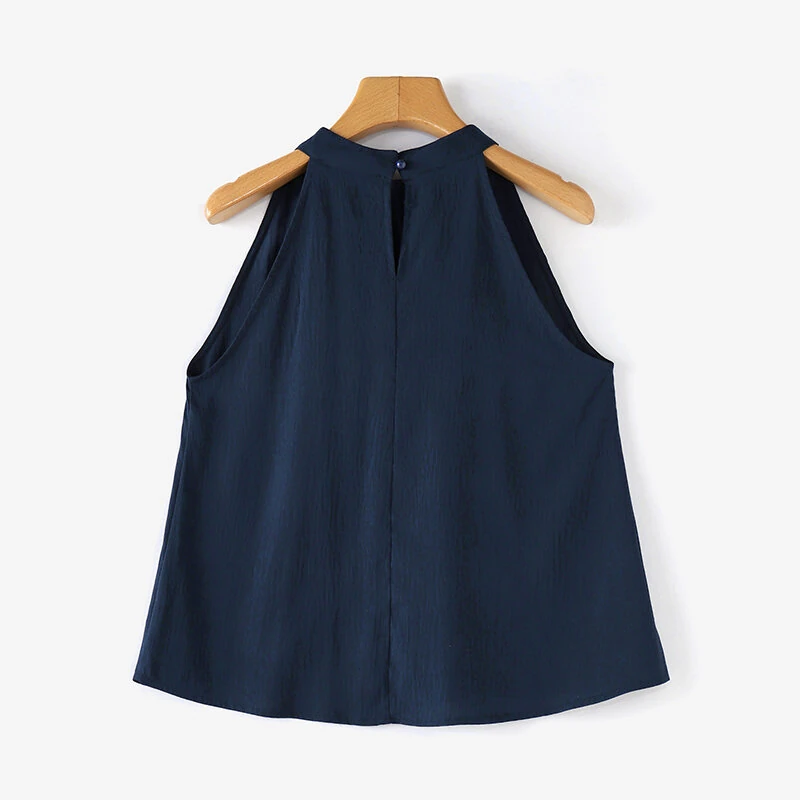 (image for) ZANZEA Elegant Style Womens Tank Vest Summer Sleeveless O-Neck Plain Casual Loose Camisoles Top