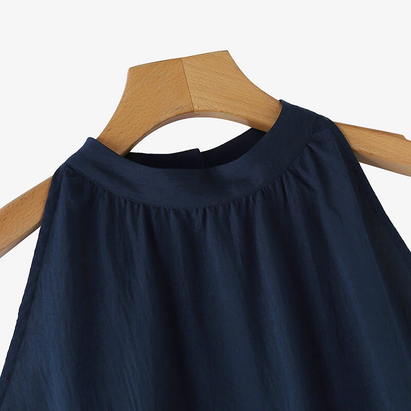 (image for) ZANZEA Elegant Style Womens Tank Vest Summer Sleeveless O-Neck Plain Casual Loose Camisoles Top