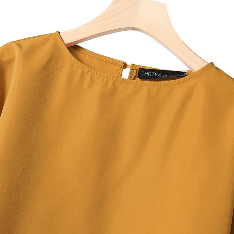 (image for) ZANZEA Korean Style Womens Elegant Sets Short Sleeve Blouse Top Wide Leg Loose Trousers Casual Suit