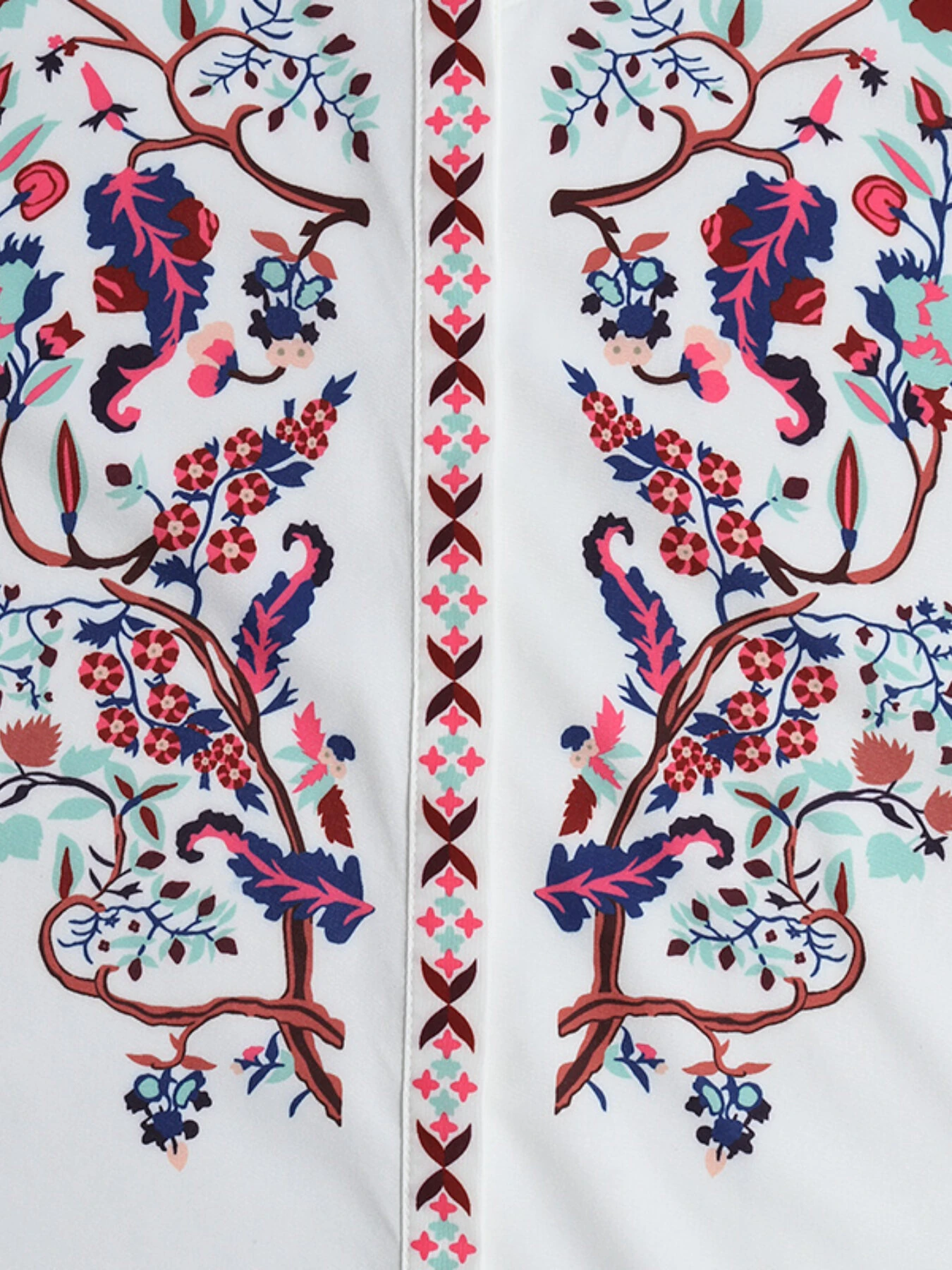 (image for) ZANZEA Plus Size Women Blouse Ethnic Style Print Round Neck Long Sleeve Bohemia Button Shirt For Women