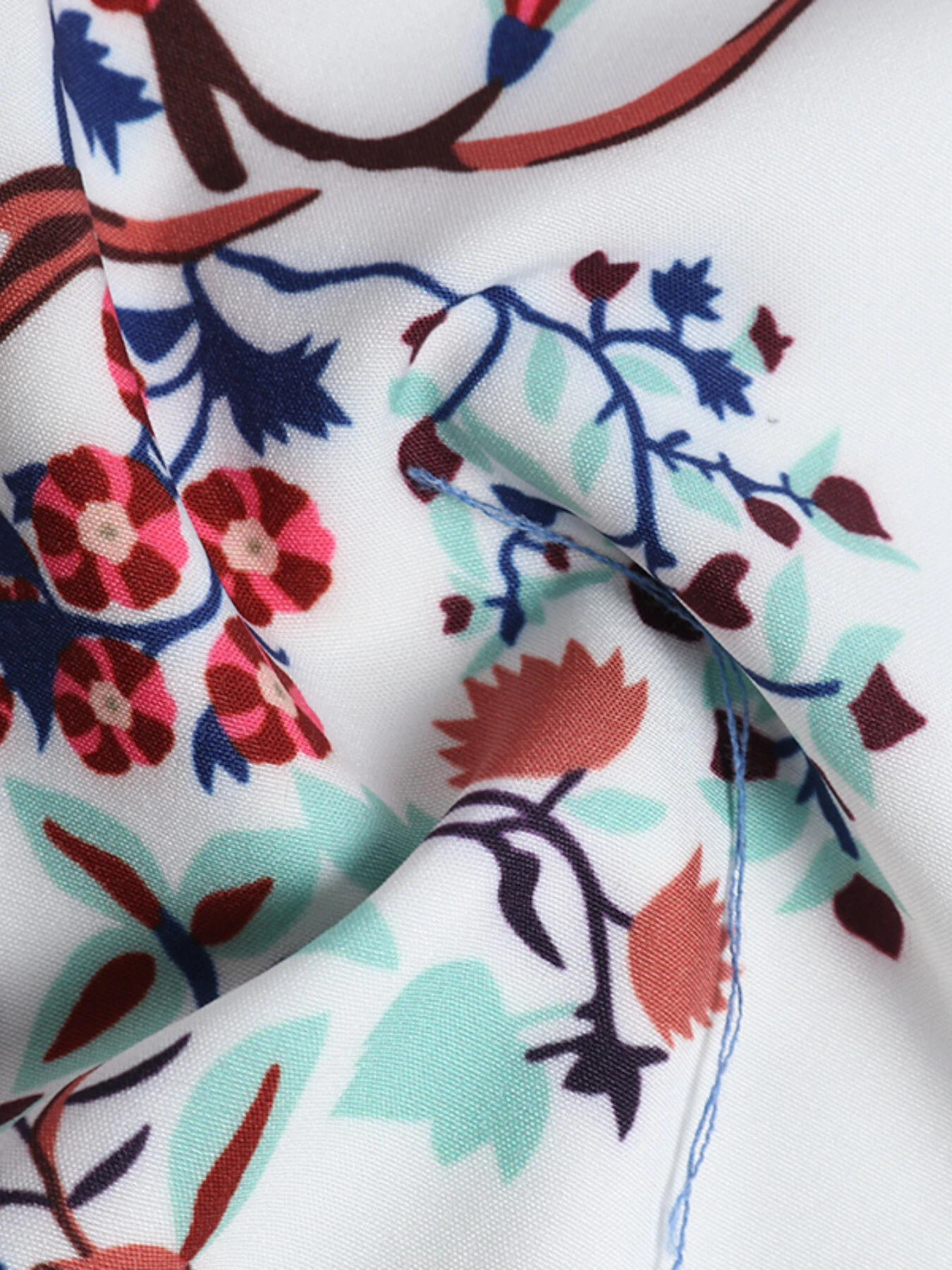 (image for) ZANZEA Plus Size Women Blouse Ethnic Style Print Round Neck Long Sleeve Bohemia Button Shirt For Women