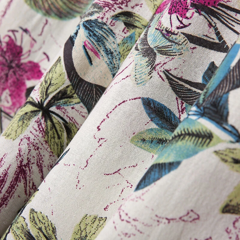 (image for) ZANZEA Plus Size Women Casual Floral Print Cotton Pantsuits, Vintage Printed Short Sleeve T-shirt & Wide Leg Pants Outfits, Women's Clothing Two-Piece Set S-5XL