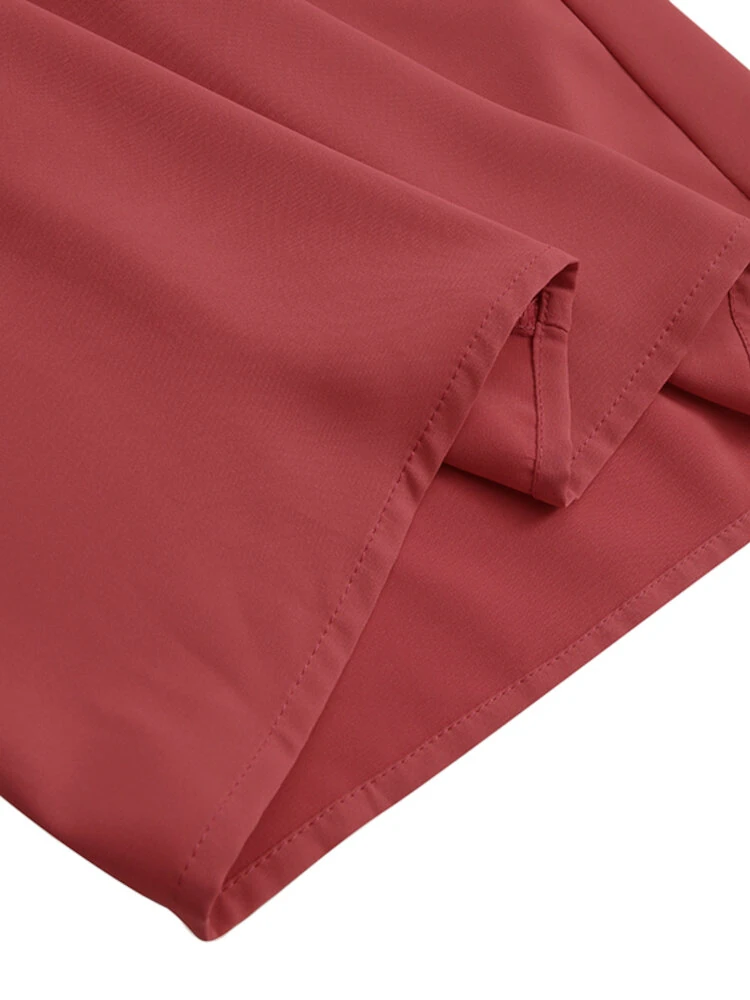 (image for) ZANZEA Plus Size Women Pants Solid Color Side Button Elastic Waist Loose Casual Wide Leg Pants With No Pocket