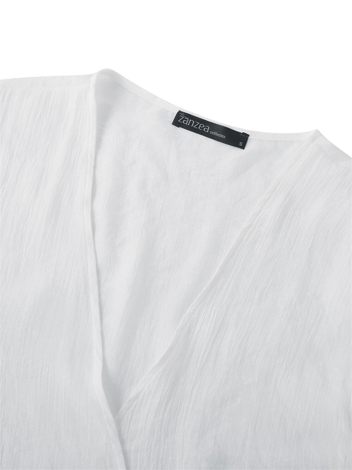 (image for) ZANZEA Plus Size Womens Cardigans Solid Color Cape Summer Beach Sunscreen Linen Cardigan