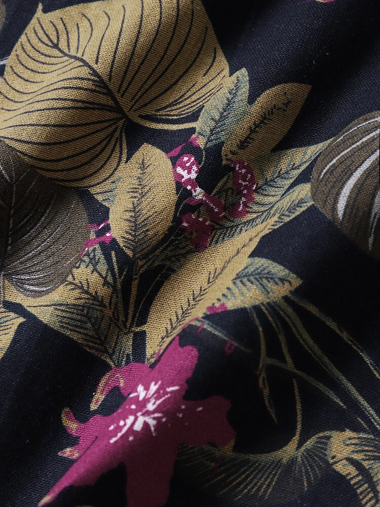 (image for) ZANZEA Plus Size Women's Shirt Cotton Linen Printed Casual Short Sleeve O Neck Loose Blouse Summer Daily Top for Women