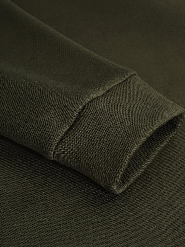 (image for) ZANZEA Women Brief Style Solid Color Drawstring Hooded Casual Dress With Pocket