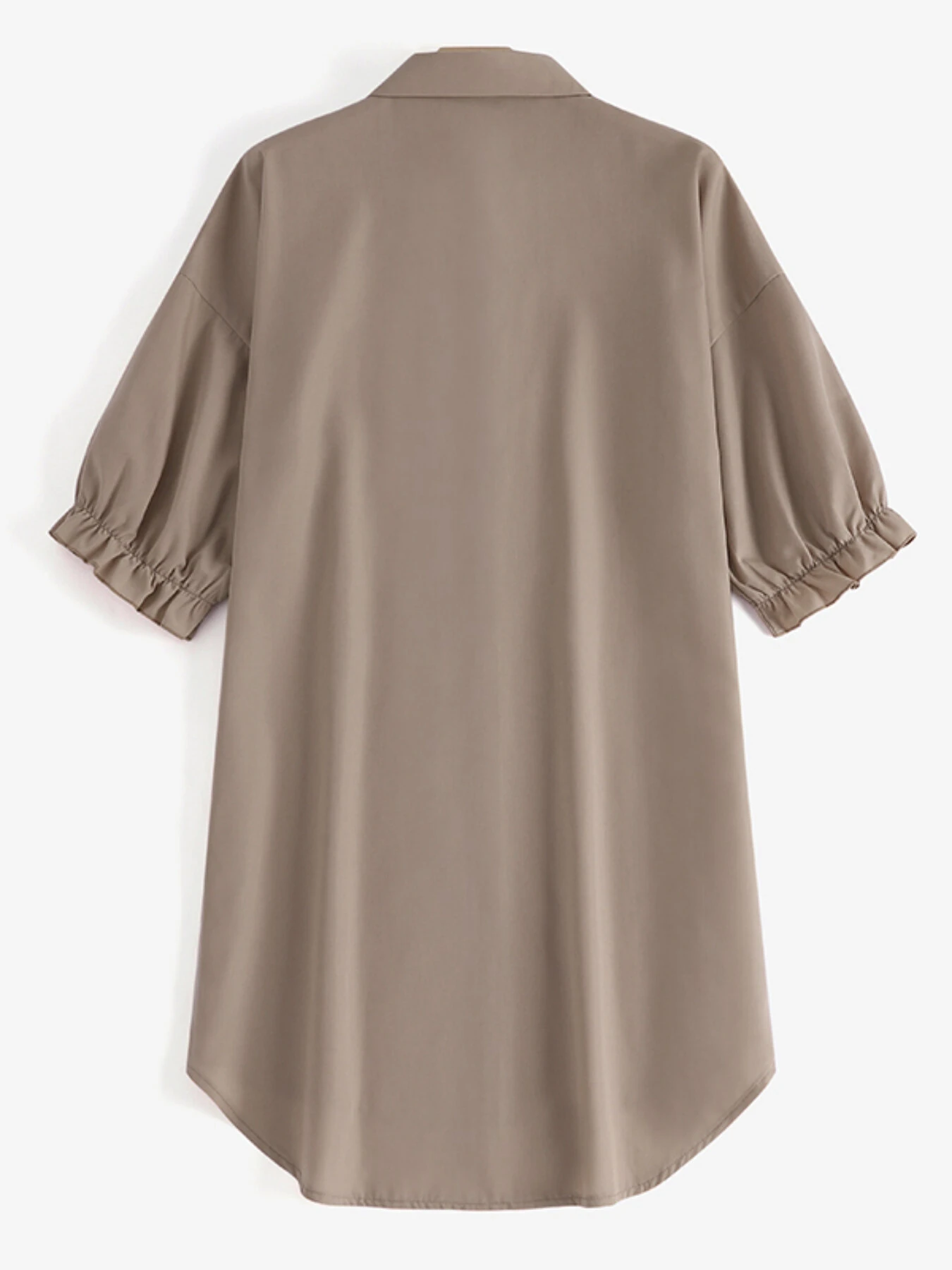 (image for) ZANZEA Women Daily Casual 3/4 Length Sleeve Solid Color Shirt Dresses