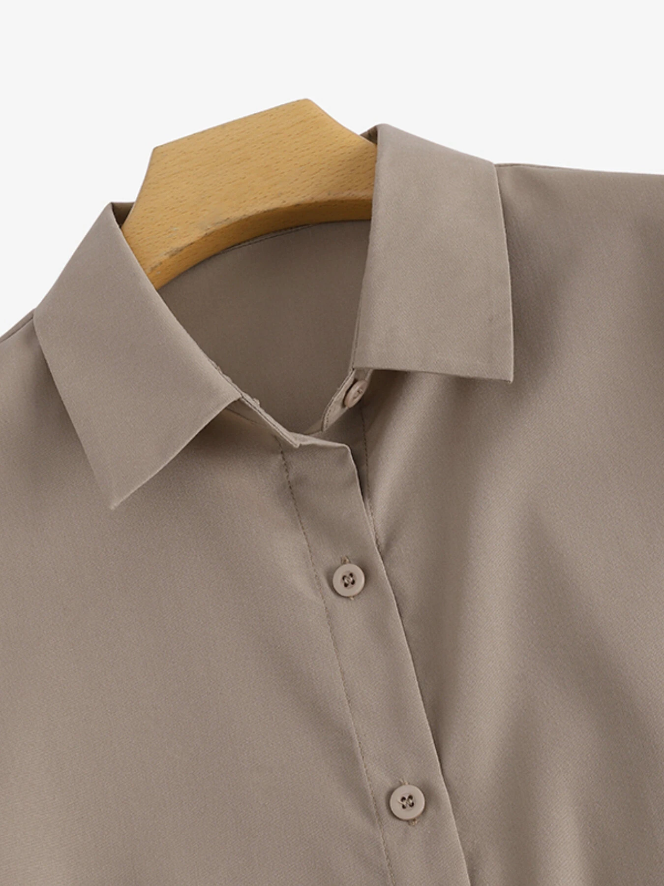 (image for) ZANZEA Women Daily Casual 3/4 Length Sleeve Solid Color Shirt Dresses