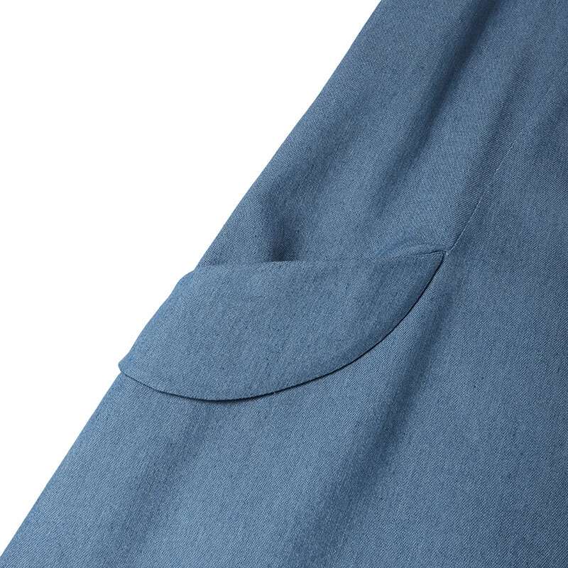 (image for) ZANZEA Women Fashion Denim Overalls Dress Summer Sleeveless Casual Loose Sundress Solid Color Maxi Dress With Pockets