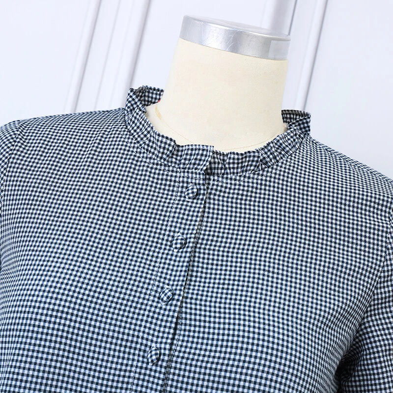 (image for) ZANZEA Women Loose Patchwork Check Floral Dress Stylish Short Sleeve Pleated Crew Neck Shirt Dress for Women Plus Size