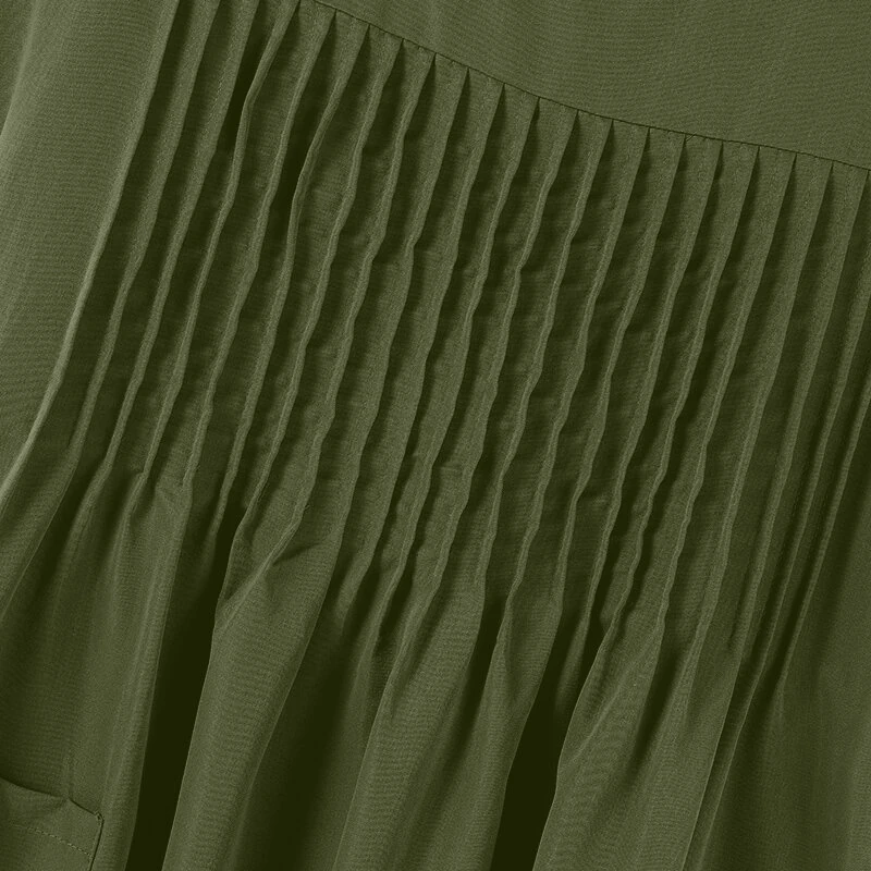 (image for) ZANZEA Women Short Sleeve Pleated Party Long Dress Casual Loose Sundress Maxi Dress with Pockets