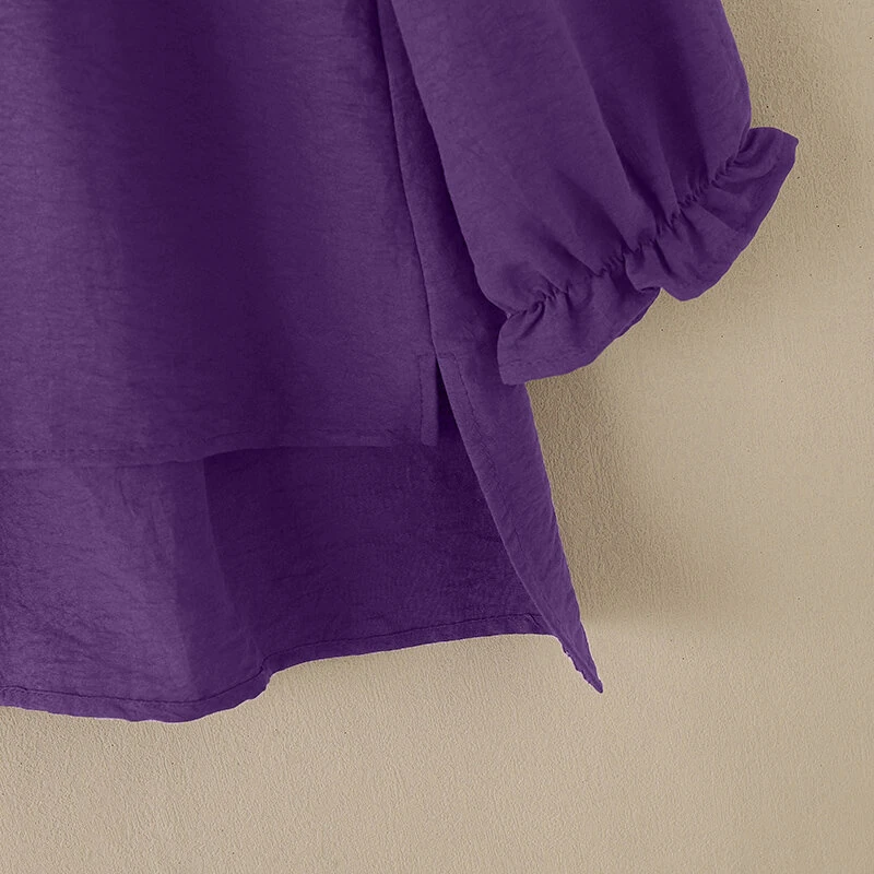 (image for) ZANZEA Women Street Fashion Long Sleeve Blouse Printed Long Shirts Patchwork Retro Loose Tops