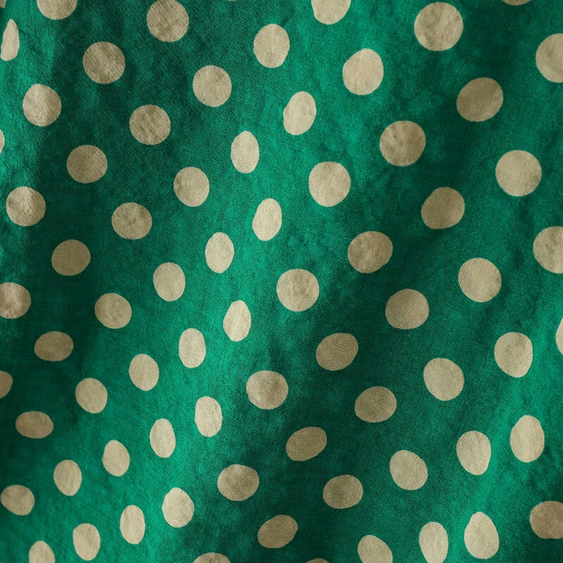 (image for) ZANZEA Women Summer Casual 3/4 Sleeve Blouses O Neck Polka Dot Loose Ladylike Shirt Top