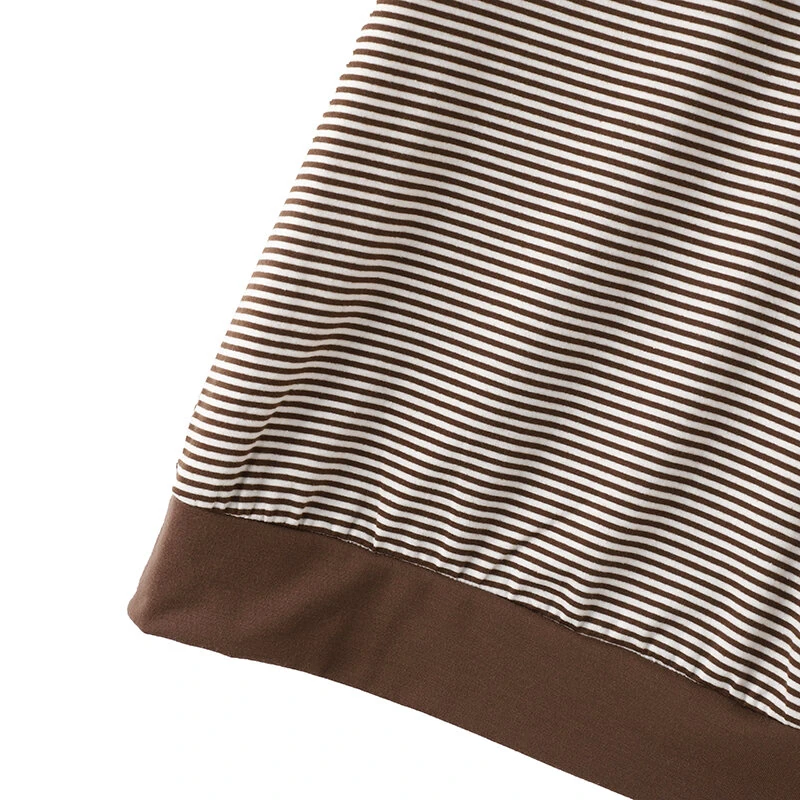 (image for) ZANZEA Women Summer T Shirt Vintage Striped Short Sleeve Tee Korean Fashion Round Neck Patchwork Tunics Casual Knitted Tops