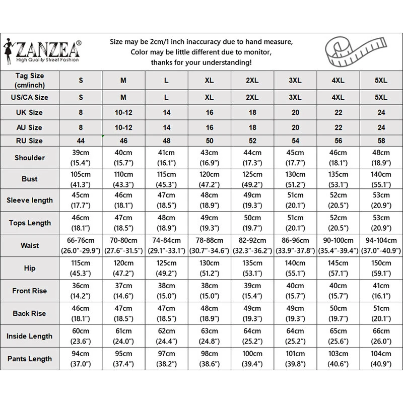 (image for) ZANZEA Women Two-piece Outfits 3/4 Sleeve O-Neck Top Elastic Waist Pleated Wide Leg Pants Sets