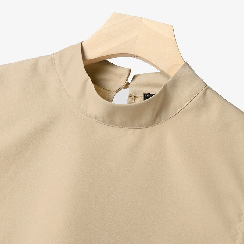 (image for) ZANZEA Women Vintage Casual Stand Neck Sleeveless Pleated Wide Leg Tops Trousers