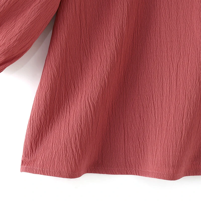 (image for) ZANZEA Women's Blouse Casual Lantern Sleeve Round Neck Shirt Plain Party Commute Pullover Tops