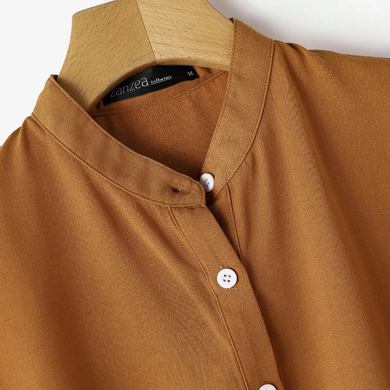 (image for) ZANZEA Womens Casual 2pcs Sets Short Sleeve Top Blouse Elastic Waist Pants Loose Suits