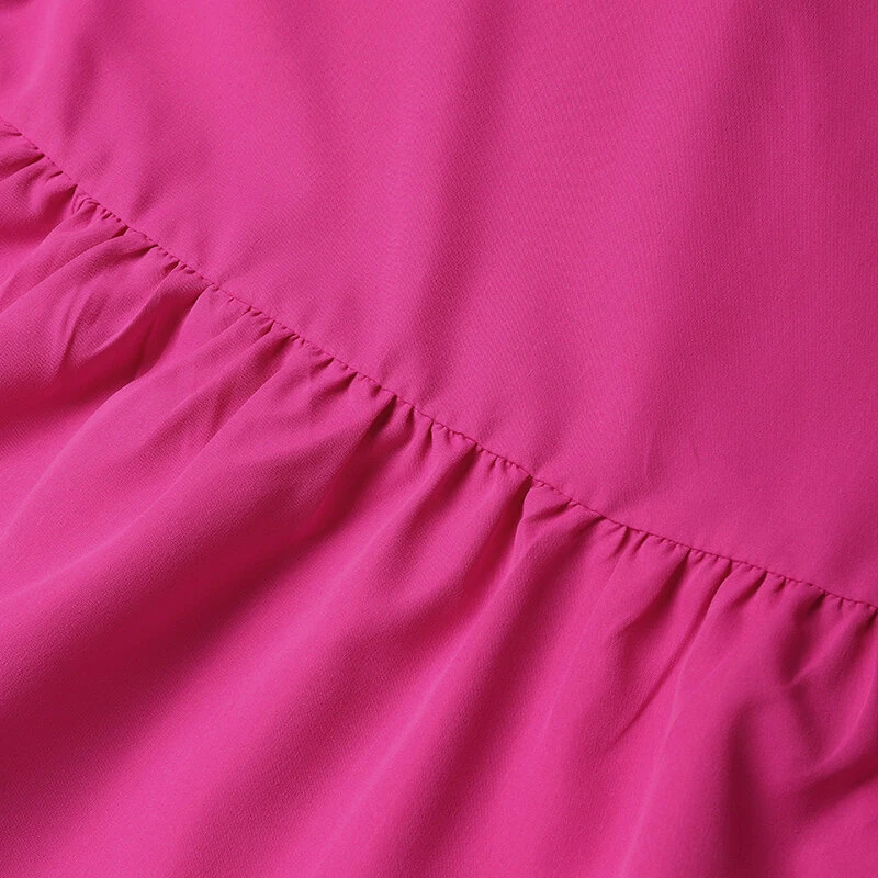 (image for) ZANZEA Women's Dresses Summer Vintage Casual Lantern Sleeve Ruffled Trim Square Neck Loose Solid Dress