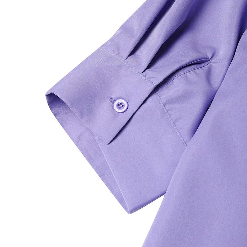 (image for) ZANZEA Womens Office Casual Solid Color Long Sleeve Shirts with Pockets Elegant Lapel Button Up Midi Blouse